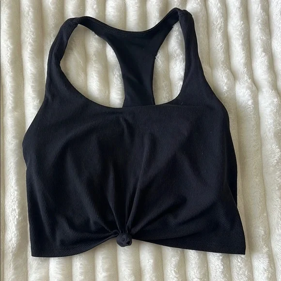 Joylab Black Knotted Crop Top - Picture 1 of 5
